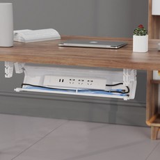 BenF Home 書桌延長線塑膠收納架, 1個, 白色