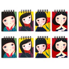 theopenhouse Girl Sangcheol 記事本 100 張 23-3179 4 件 x 2 件套, 綠色，紫色，黃色，紅色, 1套
