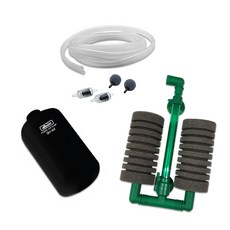 Amazon 水族箱用打氣機 SH-A4 + 海綿過濾器 AMZ-M + 空氣軟管 氣泡石 止逆閥套組, 1套