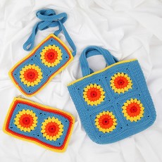 brand yarn 托特包+斜背包+DIY針織小包組, 乳白棉紅, 1組