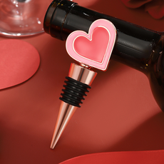 미소로운 화이트데이 하트 와인마개, 로즈골드, 1개