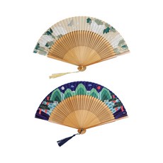 ibis Premium 可折疊民華風扇 12008 2 件套, 1套, 花涉島、日月羅峰島