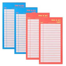 LUCALAB 霓虹燈清單備忘錄紙 L 2 件 x 2 件套, 霓虹藍，霓虹珊瑚, 1套