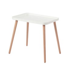 VIVRE 櫸木腳鋼製方桌 500x350x470 毫米, 白色