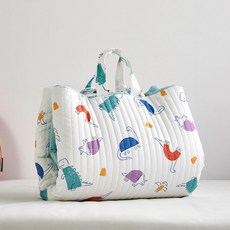 모던하우스 아동용 마미허그 소프트워싱 낮잠패드 + 베개 커버 세트 크레용디노, 아이보리