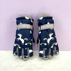 Kids Square 兒童獨角獸彩虹滑雪手套 XMT004