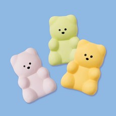 바잇미 리틀 젤리곰 라텍스 장난감 3종 세트, 퍼플, 그린, 옐로우, 1세트