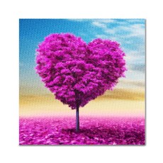 ADICO DIY 寶石十字繡 愛心樹 25 x 25 cm BE16, 混合顏色, 1個