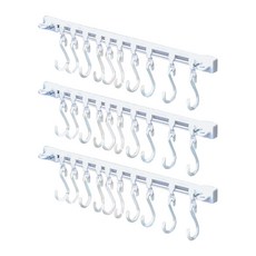 小麥購物 10鉤滑軌掛勾 G840 40cm 59g, 3個, 白色