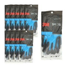 3M 彩色握把安全手套, 藍色, 10套