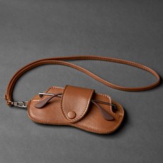 모듀니크 심플하고 슬림한 가죽 스트랩 휴대 안경 선글라스 케이스