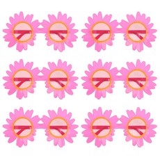 LivingDA 雛菊花朵眼鏡, 粉紅色, 6個