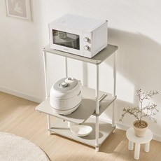 GAGURECIPE 智慧型組裝式微波爐架, 暖灰色, 3層