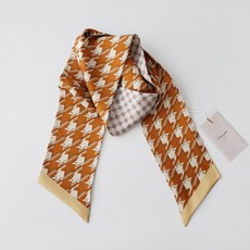 Vavisoo 100%蠶絲 千鳥格長款領帶圍巾
