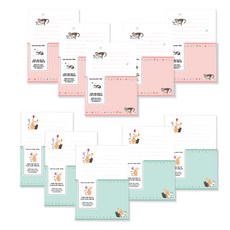 Somssi 貓文具套組 2, 藍色+粉色, 5套