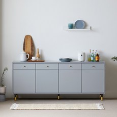 로지 모던 E0 사이드보드장 TV 높은 거실장 1800 방문설치, 그레이