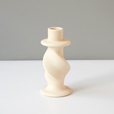 심플앤글로우 가정용 파티 인테리어 촬영 감성 도자기 캔들 홀더 나선형, 베이지