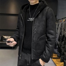 남성용 캐주얼 스포츠 후드 양면 재킷