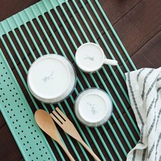 矽膠水槽餐具瀝水墊, 綠色