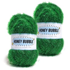 니뜨 날개사 허니 버블 수세미실 90g + 도안, 2개, 35그린