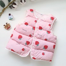 우주아이 아동용 딸기쥬 패딩조끼