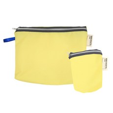 베베슈에뜨 유아용 방수 약 + 도시락 파우치 세트, 레몬옐로우