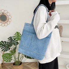 한땀작업실 데님 학생 캔버스 에코백