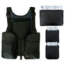 camel Kamel男款大網眼涼爽三口袋背心冰袋收納包組