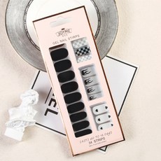 데이소이 포인트 터치 젤 네일 스티커 34p 세트, 02 블랙체크, 1개