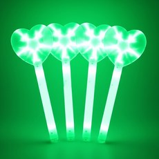 파티공구 LED 하트봉 대, 그린, 4개