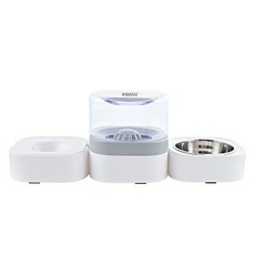 KimPets 寵物自動餵食器雙碗餐具組合 GH27_RD_589, 灰色, 1個