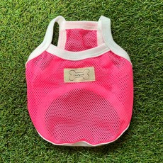 Caniche 寵物 Ever 網眼細肩帶背心, 霓虹粉