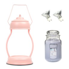 融蠟燈+蠟燭 安靜款+燈泡 2入組, 粉紅色