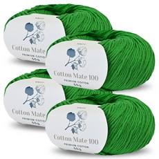 니뜨 코튼메이트 100 뜨개실 50g, 20 브라이트그린, 4개