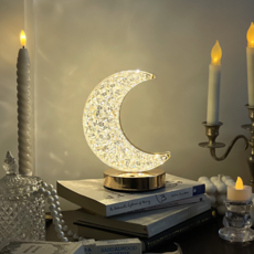 LENA ENERGY 水晶LED室內裝飾照明新月造型氣氛燈, 混合色