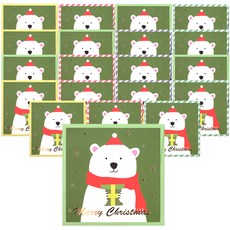 2Youngdesign 快樂聖誕卡片, 北極熊(卡片), 隨機出貨(信封), 20個