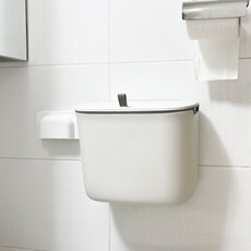 LIVING HAPPY 浴室壁掛式垃圾桶 7L, 白色