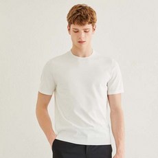 MAESTRO 男款縐紗彈性圓領短袖毛衣 MASW2B953