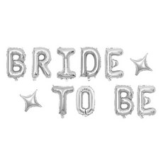 EMOKUBEE 新娘婚前派對字母氣球組 BRIDE TO BE, 銀色, 1套