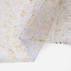 銀河閃耀金箔網布 寬版, 灰金線, 1件