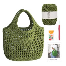 yarna 비스켓 삼각 네트백 세트, 1세트, 26 올리브그린