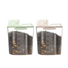 Mondspot 寵物彩色量杯飼料儲存桶 YT_RB265 2入, 1.5L, 綠色, 粉紅色