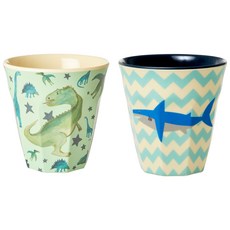 rice 幼兒印花水杯 M號 2入, Dino款+Shark款, 1組