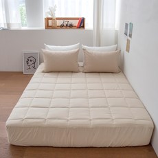 그래이불 모네 내구성 좋은 40수 순면 트윌 누빔 매트리스 커버 Q