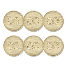 高級大衣開襟衫金屬鈕扣 Serdi 23mm, 黑金色, 6個