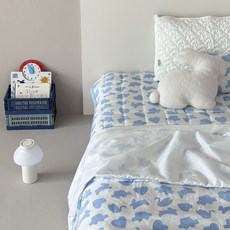 프랑브아즈 아동용 썸머코들 인견 쿨리즘 냉감 이불베개 세트, 블루