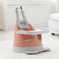 BONBEBE 嬰幼兒頂級Plus Bonbebe幫寶椅, 斑馬灰(坐墊), 鮭魚粉(椅身)