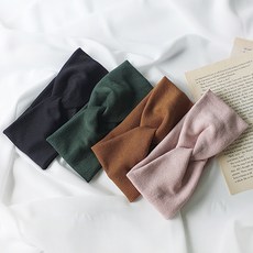 素色交叉造型髮帶 4入組