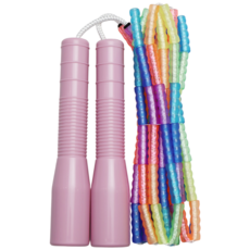 教授 兒童彩虹軟珠跳繩 (4~8歲), 粉紅色, 1條