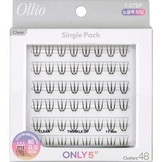 Ollio 노글루 속눈썹 싱글팩 PLUS 클리어 Short 11mm, 1개, 블랙 무향